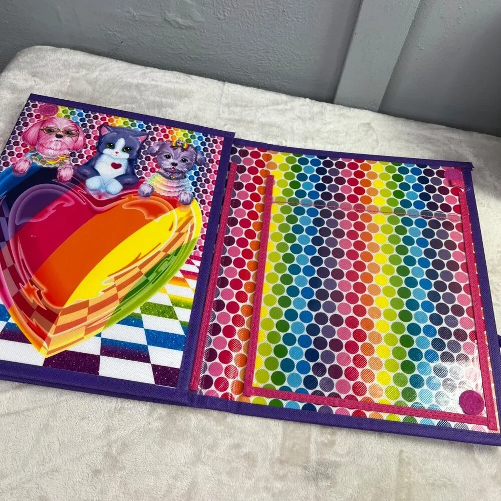 Lisa Frank Tikanni Husky Trifold Portfolio Folder Carrying Case Penguin Dolphin